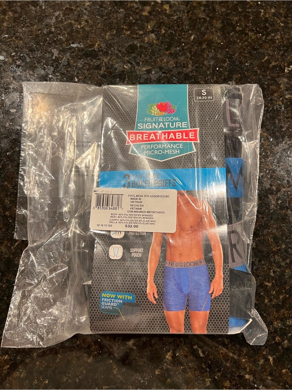 New in original packaging Fruit of the Loom brand boxer briefs, size small